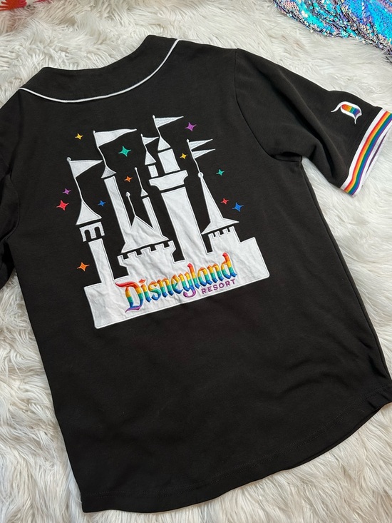 Disney Tops - Disneyland Resorts • Unisex Pride Snap Front Embroidery Jersey